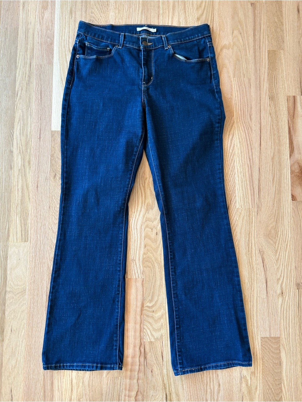 Levi’s Dark Blue Stretch Flare Jeans for Women classic bootcut women’s  12